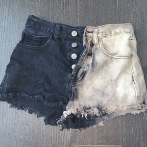 Brandy Melville Black Bleached Jean Shorts